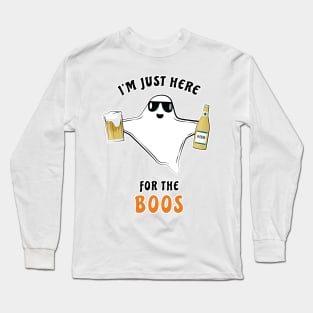 I'm Just Here For The Boos - Funny Halloween Ghost Long Sleeve T-Shirt